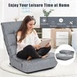 Costway Sponge 4-Position Floor Chair with Adjustable Backrest in Gray