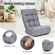 Costway Sponge 4-Position Floor Chair with Adjustable Backrest in Gray
