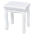 Costway Contemporary MDF Vanity Dressing Table Set with 2 Side Drawers in White
