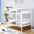 Costway Contemporary Pine and Plywood Twin Over Twin Wood Bunk Beds in White