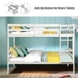 Costway Contemporary Pine and Plywood Twin Over Twin Wood Bunk Beds in White