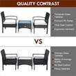 Costway 3-piece Wicker Patio Furniture Set with Table & 2 Chair in Black