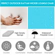 Costway Contemporary Rattan and Steel Adjustable Patio Lounge Chair in Turquoise