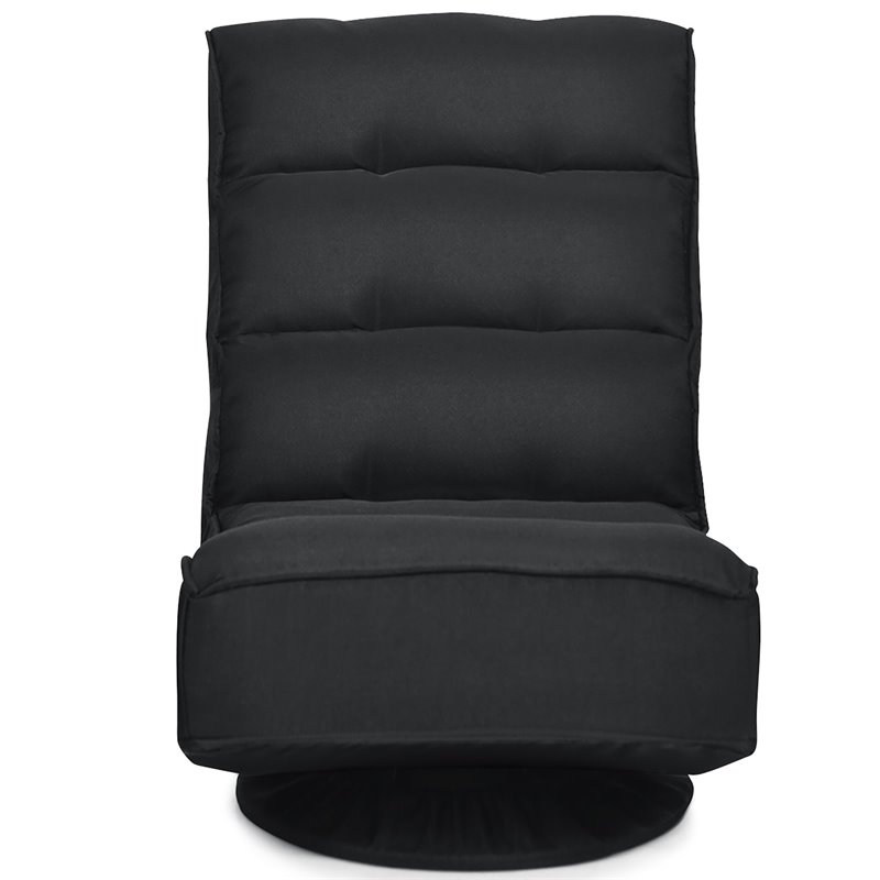 Costway Contemporary Fabric 5-Position 360 Degree Swivel Gaming Chair in Black