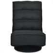 Costway Contemporary Fabric 5-Position 360 Degree Swivel Gaming Chair in Black