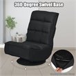 Costway Contemporary Fabric 5-Position 360 Degree Swivel Gaming Chair in Black