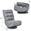 Costway Contemporary Fabric 5-Position 360 Degree Swivel Gaming Chair in Gray