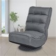 Costway Contemporary Fabric 5-Position 360 Degree Swivel Gaming Chair in Gray