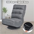Costway Contemporary Fabric 5-Position 360 Degree Swivel Gaming Chair in Gray