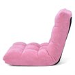 Costway Contemporary Coral Velvet Adjustable 14-Position Floor Chair in Pink
