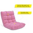 Costway Contemporary Coral Velvet Adjustable 14-Position Floor Chair in Pink