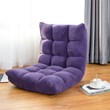 Costway Contemporary Coral Velvet Adjustable 14-Position Floor Chair in Purple