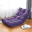 Costway Contemporary Coral Velvet Adjustable 14-Position Floor Chair in Purple