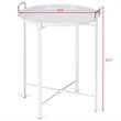 Costway Contemporary Metal End Table with Round Tray in White