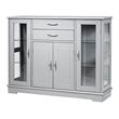 Costway Contemporary Density Board Buffet with 2 Drawers and 3 Cabinets in Gray