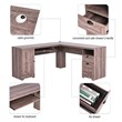 Costway L-Shaped MDF Corner Computer Desk with Drawers in Brown