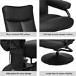 Costway Contemporary PVC and Leather Swivel Recliner Chair with Ottoman in Black