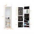 Costway MDF Board Wall/Door Mounted Mirrored Jewelry Cabinet in White