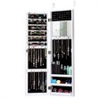 Costway MDF Board Wall/Door Mounted Mirrored Jewelry Cabinet in White