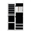 Costway MDF Board Wall/Door Mounted Mirrored Jewelry Cabinet in White
