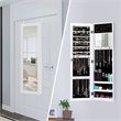 Costway MDF Board Wall/Door Mounted Mirrored Jewelry Cabinet in White