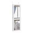 Costway MDF Board Wall/Door Mounted Mirrored Jewelry Cabinet in White