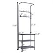 Costway Contemporary Steel Multifunctional Hall Tree in Black