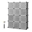 Costway 12-cube PP & Steel Portable Closet Storage Organizer with Doors in Black