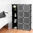 Costway 12-cube PP & Steel Portable Closet Storage Organizer with Doors in Black