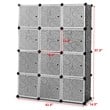 Costway 12-cube PP & Steel Portable Closet Storage Organizer with Doors in Black