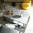 Costway Contemporary Metal Coffee Table with Lower Shelf in Gray