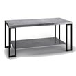 Costway Contemporary Metal Coffee Table with Lower Shelf in Gray