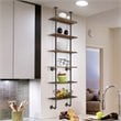 Costway 6-Shelf Contemporary MDF Board and Metal Wall Mount Shelf in Brown
