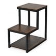 Costway 3-Tier Contemporary Steel End Table with Storage Shelf in Brown