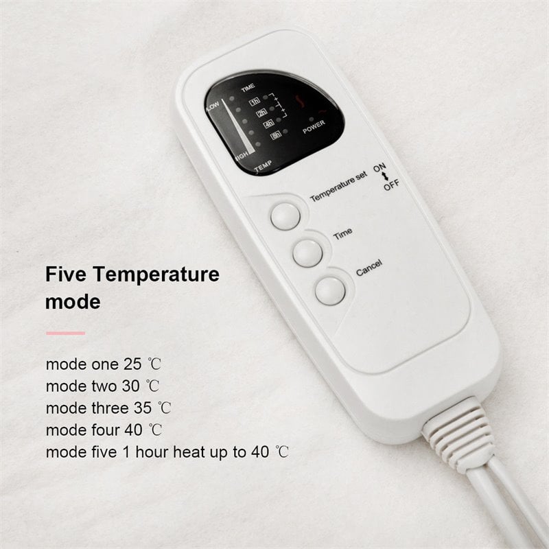 Costway Contemporary Polyester Fiber Electric Heated Twin Size Blanket in White