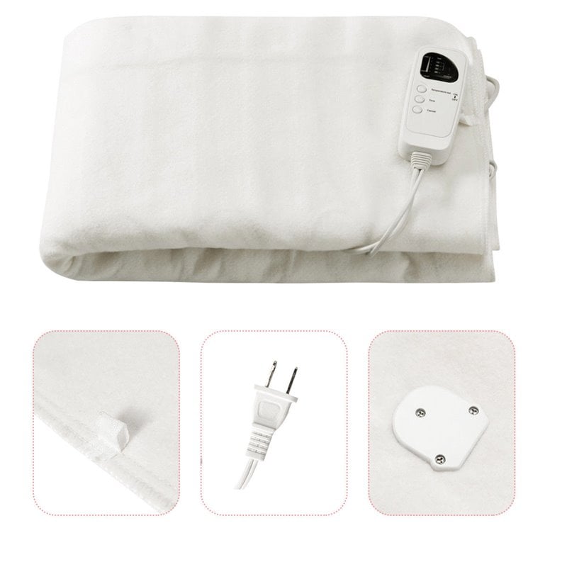 Costway Contemporary Polyester Fiber Electric Heated Twin Size Blanket in White
