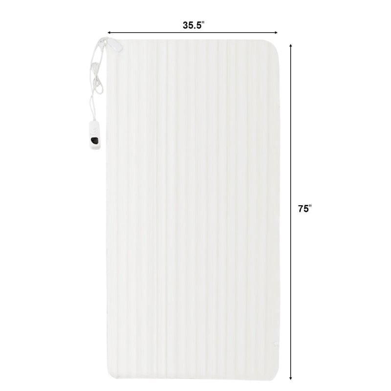 Costway Contemporary Polyester Fiber Electric Heated Twin Size Blanket in White