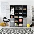 Costway 20-cube PP & ABS Portable Closet Storage Organizer with Doors in Black