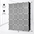 Costway 20-cube PP & ABS Portable Closet Storage Organizer with Doors in Black