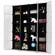 Costway 20-cube PP & ABS Portable Closet Storage Organizer with Doors in Black
