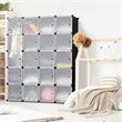 Costway 20-cube PP & ABS Portable Closet Storage Organizer with Doors in Black