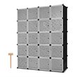 Costway 20-cube PP & ABS Portable Closet Storage Organizer with Doors in Black