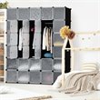Costway 30-cube PP & ABS Portable Closet Storage Organizer with Doors in Black
