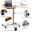 Costway Steel and Plastic Adjustable Laptop Notebook Desk Cart in Walnut