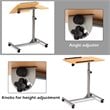 Costway Steel and Plastic Adjustable Laptop Notebook Desk Cart in Walnut