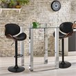 Costway Metal Swivel Barstools with PU Leather Curved Back in Black (Set of 2)