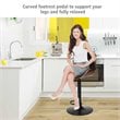 Costway Metal Swivel Barstools with PU Leather Curved Back in Black (Set of 2)