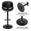 Costway Metal Swivel Barstools with PU Leather Curved Back in Black (Set of 2)
