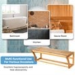 Costway Contemporary Bamboo Towel Rack with Shelf and Towel Bar in Natural