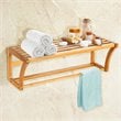 Costway Contemporary Bamboo Towel Rack with Shelf and Towel Bar in Natural